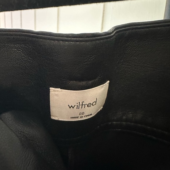 Aritzia Babaton Vegan Leather Belted Pant High Waist Tie Front Trouser Black 00 - Picture 4 of 5